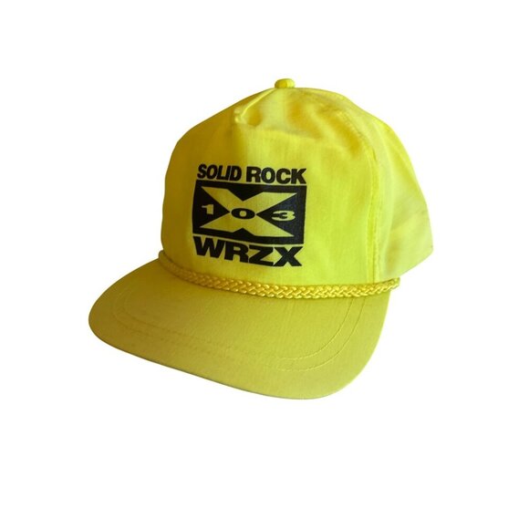 Solid Rock 103 WRZX Yellow Snapback Hat 100% Nylon One Size Adjustable - Picture 1 of 5